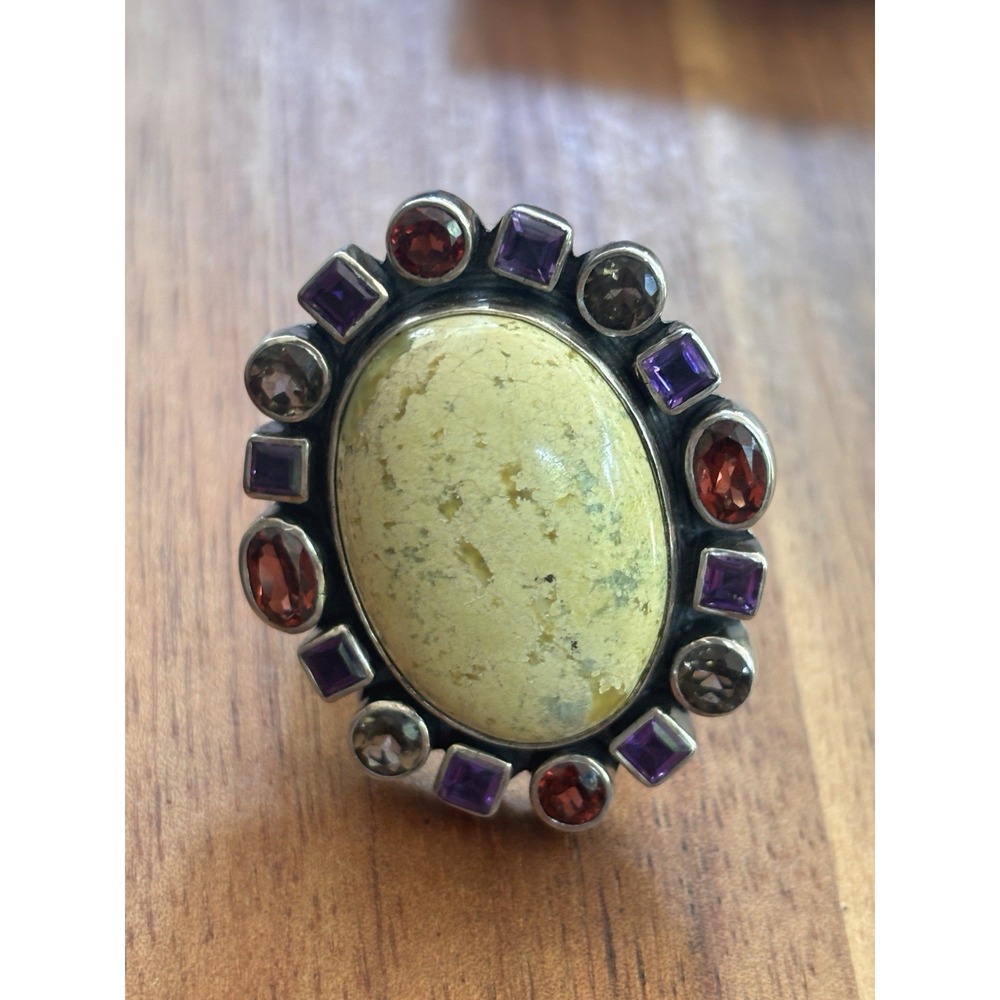 Nicky Butler Limited RAJ Sterling Silver Jasper And Gems Ring Size 9.25 Numbered